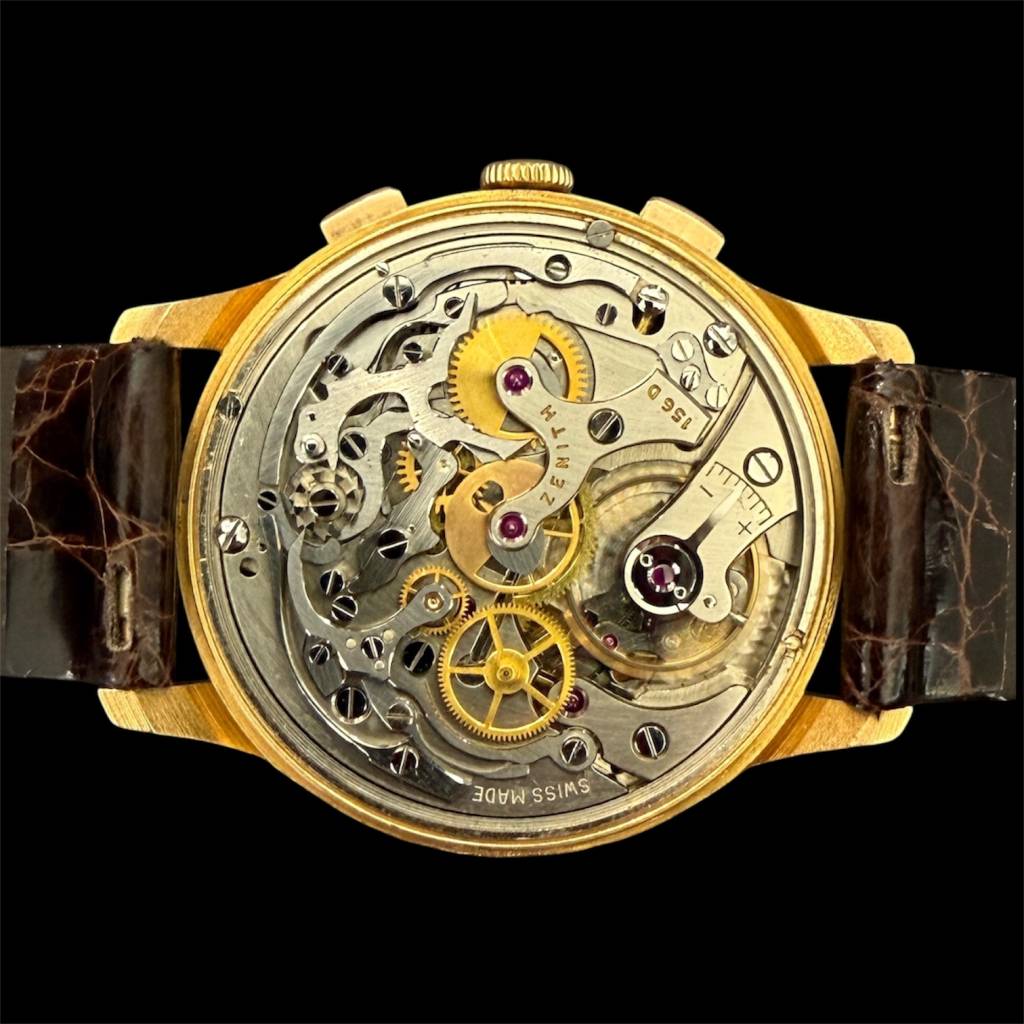Chronograph Excelsior 18 kt. Roségold Full Set aus 1952 im nahezu unbenutzten Zustand