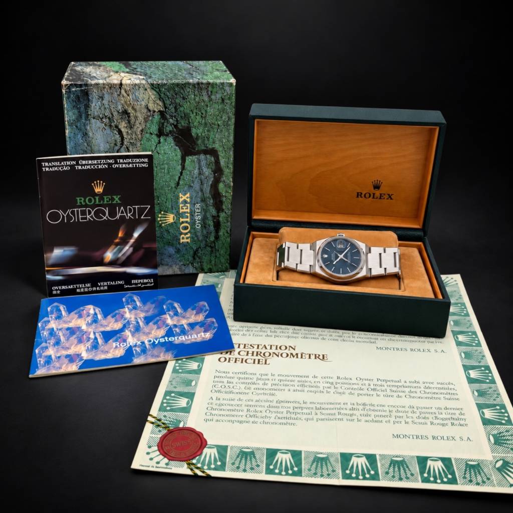 Oysterquartz Datejust Blue Dial  Full Set  Tritium  